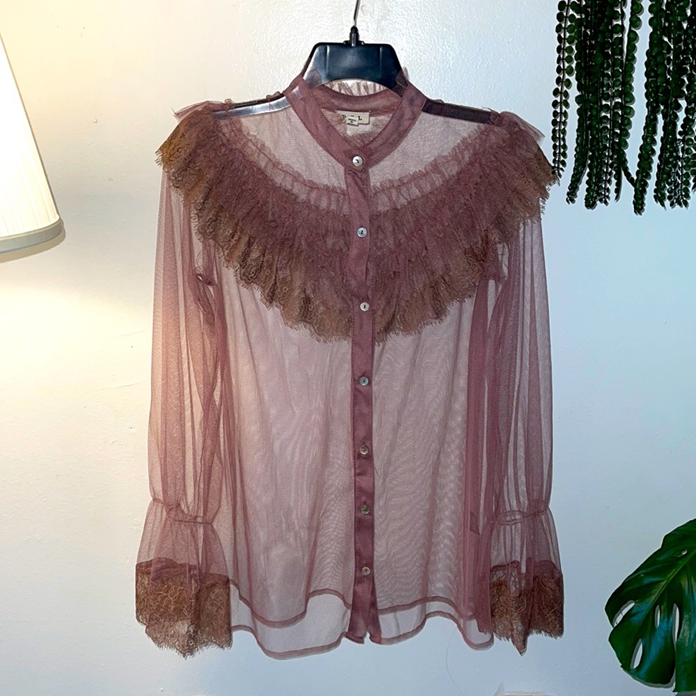 Blusa de vestir transparente